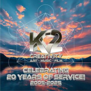 K2 Creativity 20 years of service logo WEB