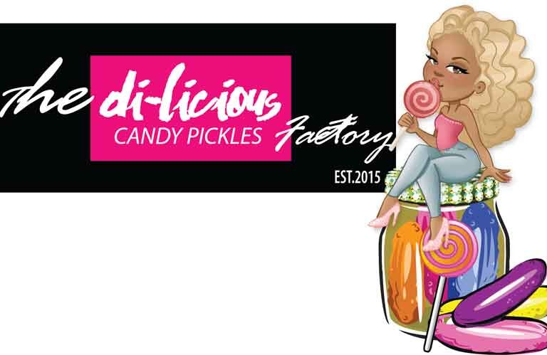 Di Licious Candy Pickles face and logo with Pickles 1 1 20 WEB